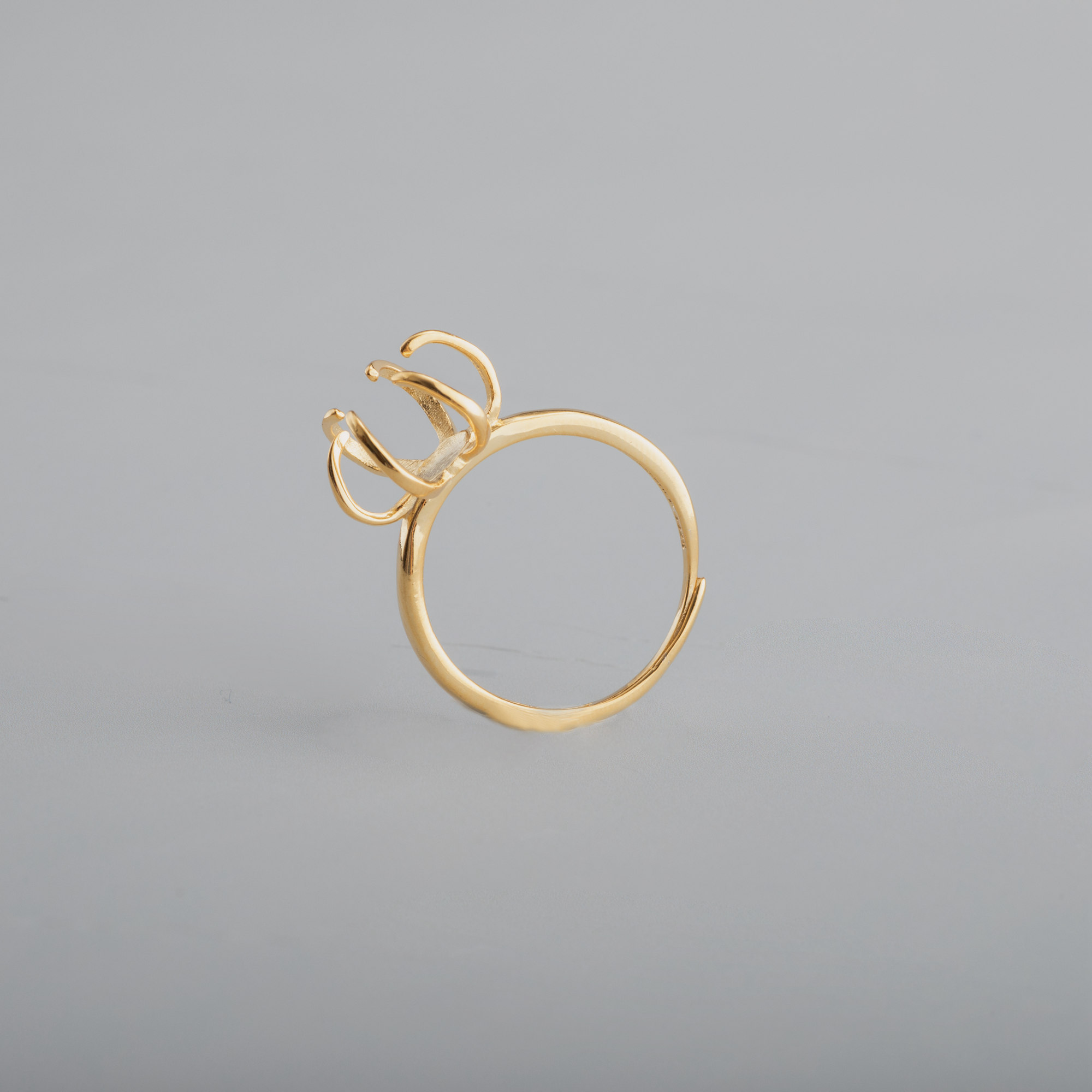 1Pcs Irregular Stone Prong Claw Bezel 925 Sterling Silver Rose Gold Adjustable Ring Settings DIY Supplies Findings 1294147 - Click Image to Close